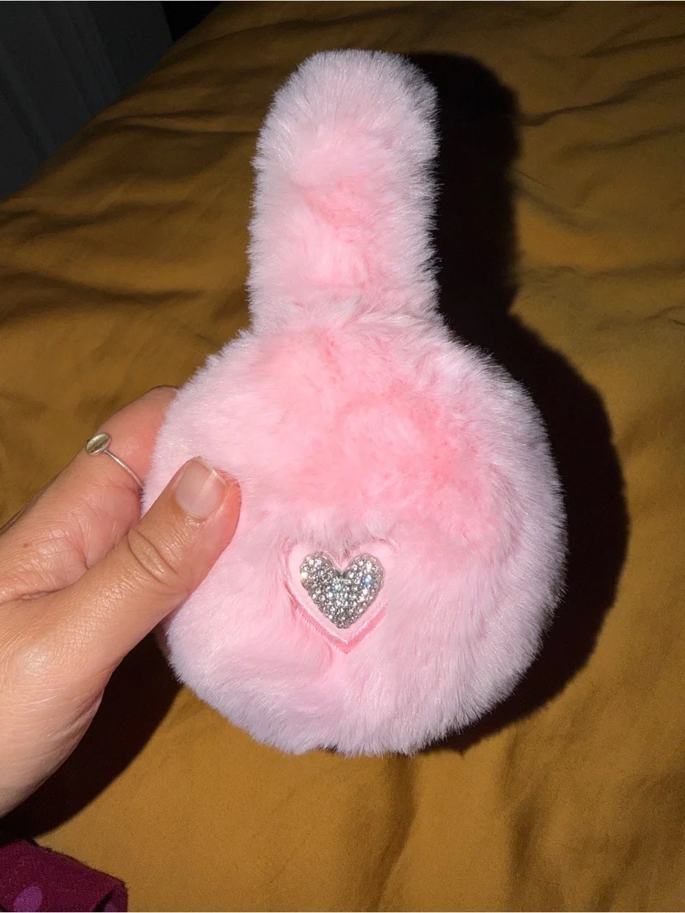 Pink Fuzzy Earmuffs  - Plush Winter